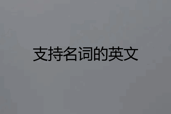 支持名词的英文