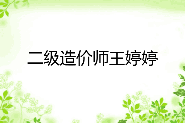 二级造价师王婷婷