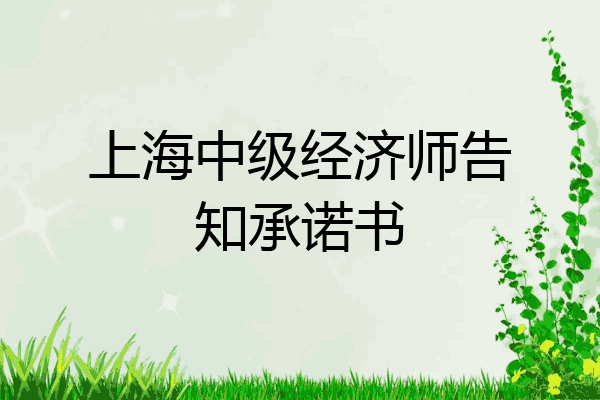 上海中级经济师告知承诺书