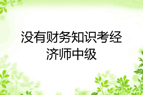 没有财务知识考经济师中级