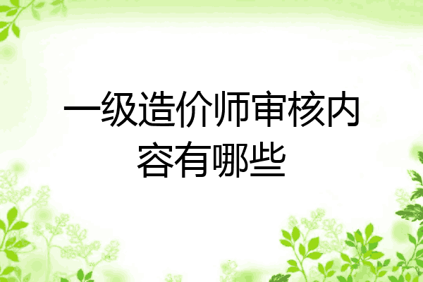 一级造价师审核内容有哪些