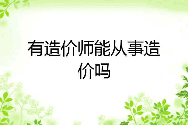 有造价师能从事造价吗
