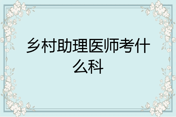 乡村助理医师考什么科