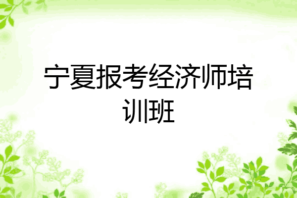 宁夏报考经济师培训班