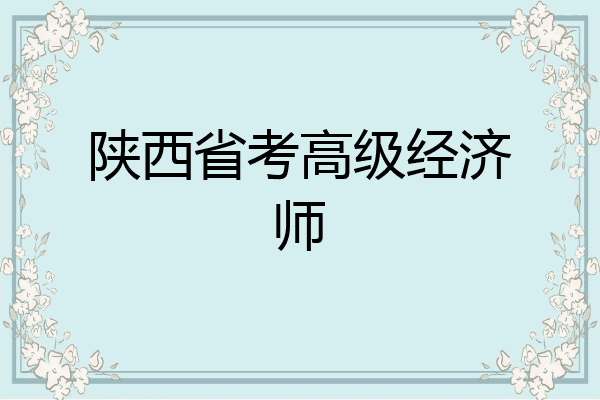 陕西省考高级经济师