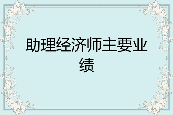 助理经济师主要业绩