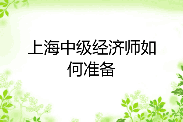 上海中级经济师如何准备