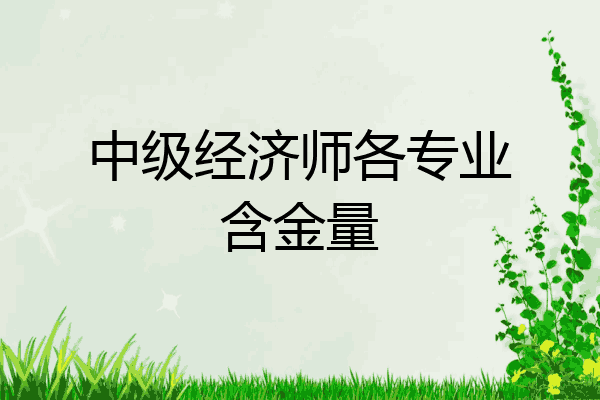 中级经济师各专业含金量