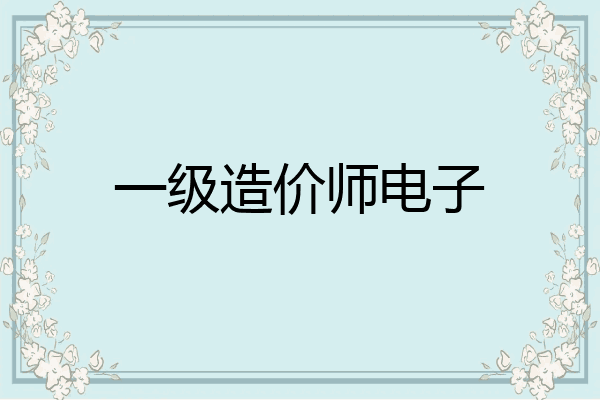 一级造价师电子
