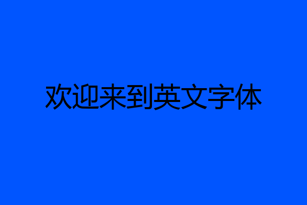 欢迎来到英文字体