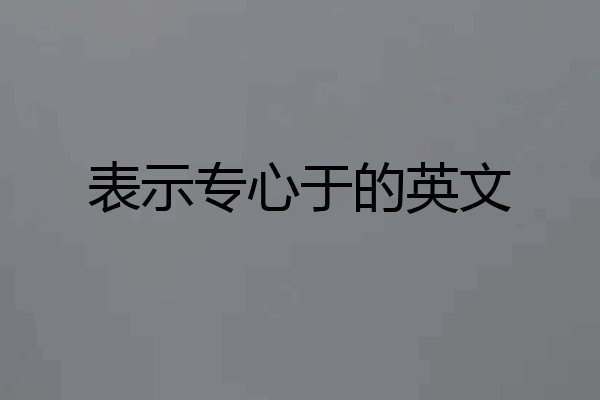 表示专心于的英文
