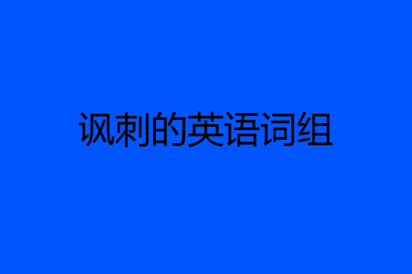 讽刺的英语词组