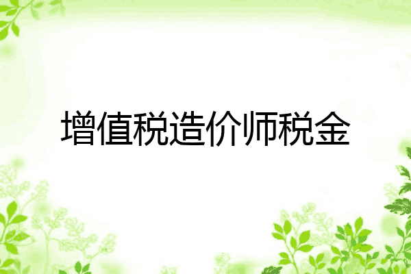 增值税造价师税金