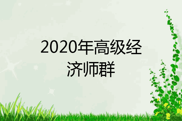 2020年高级经济师群