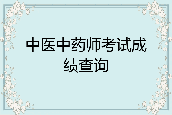 中医中药师考试成绩查询