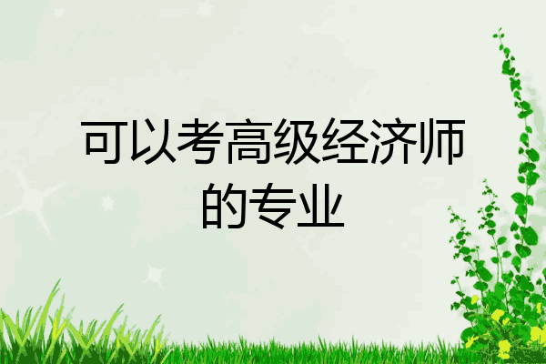 可以考高级经济师的专业