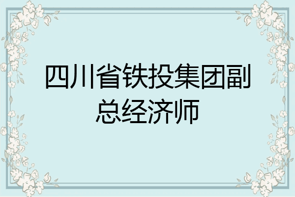 四川省铁投集团副总经济师