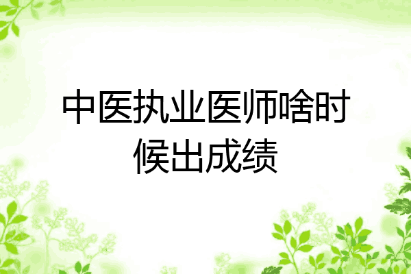 中医执业医师啥时候出成绩