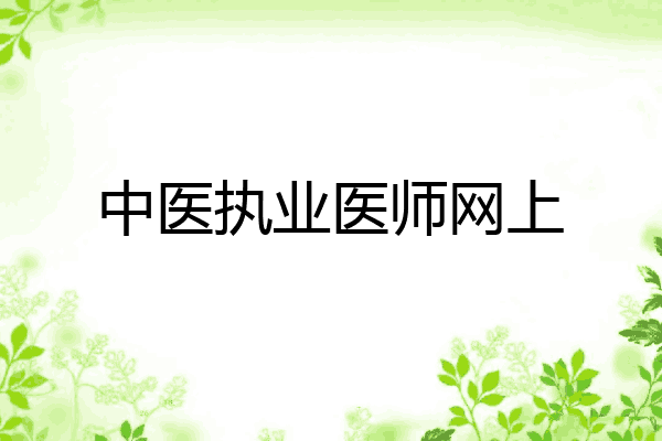 中医执业医师网上
