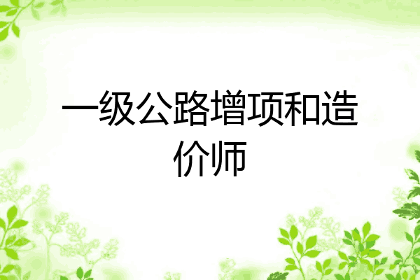 一级公路增项和造价师