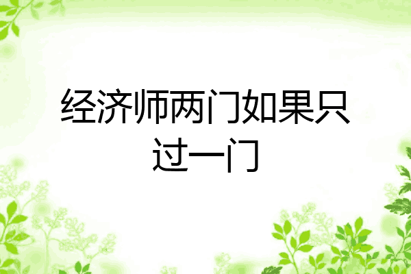 经济师两门如果只过一门