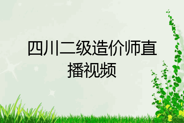 四川二级造价师直播视频