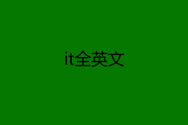 it全英文