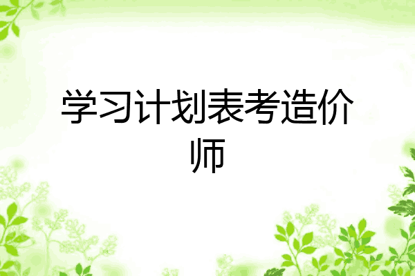 学习计划表考造价师