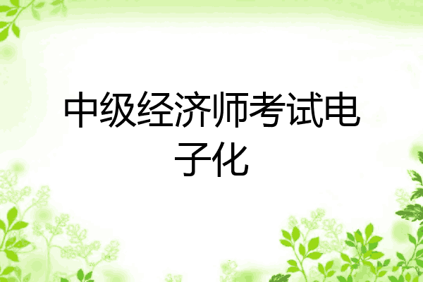 中级经济师考试电子化
