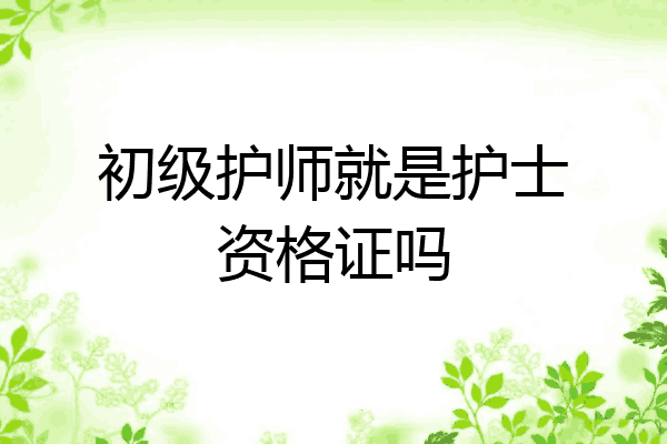 初级护师就是护士资格证吗