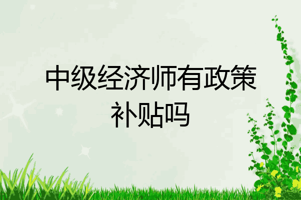 中级经济师有政策补贴吗