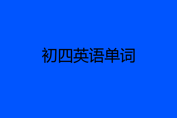 初四英语单词
