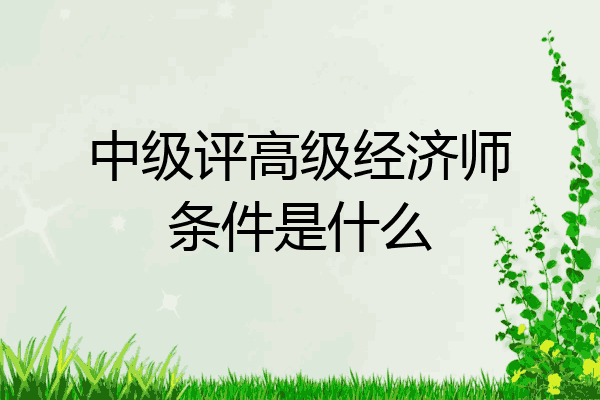 中级评高级经济师条件是什么