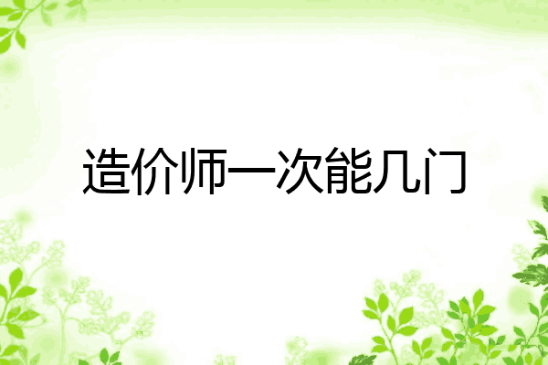 造价师一次能几门