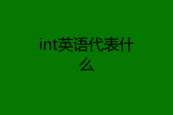 int英语代表什么