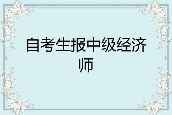 自考生报中级经济师