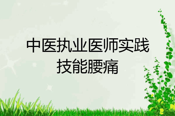 中医执业医师实践技能腰痛