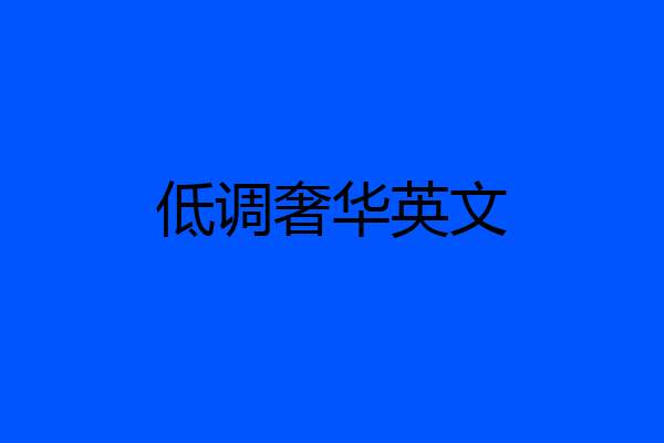 低调奢华英文