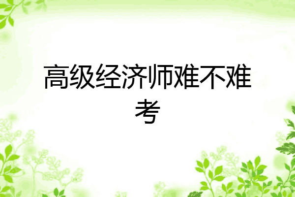 高级经济师难不难考