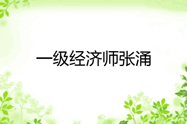 一级经济师张涌