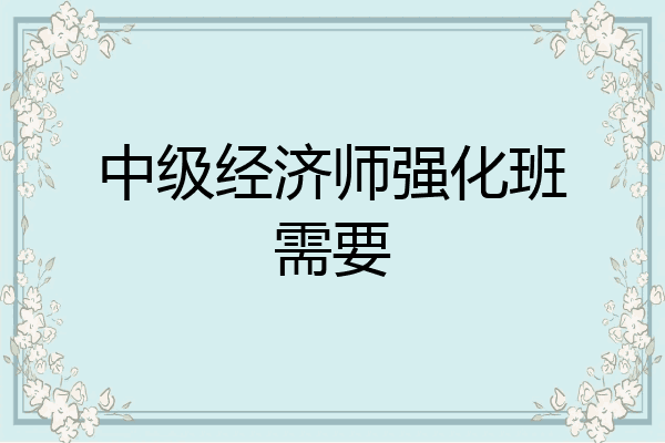 中级经济师强化班需要