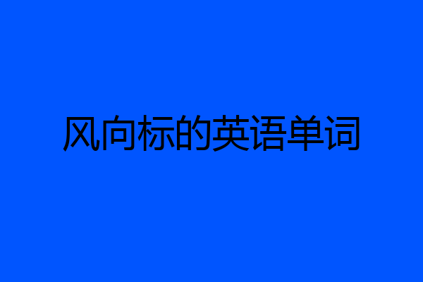 风向标的英语单词