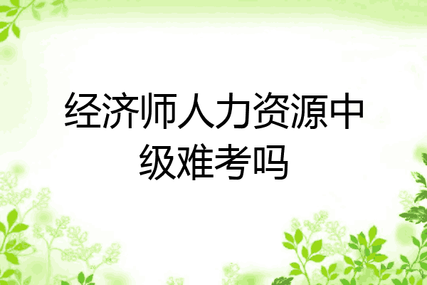 经济师人力资源中级难考吗