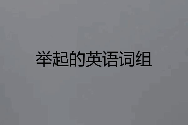 举起的英语词组