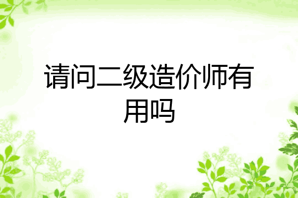 请问二级造价师有用吗