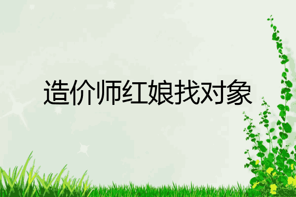 造价师红娘找对象
