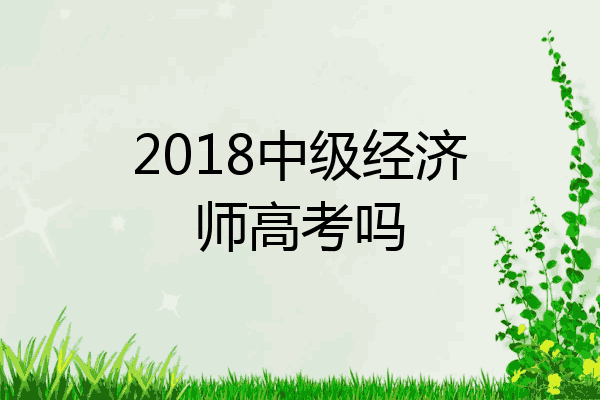 2018中级经济师高考吗