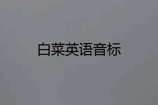 白菜英语音标