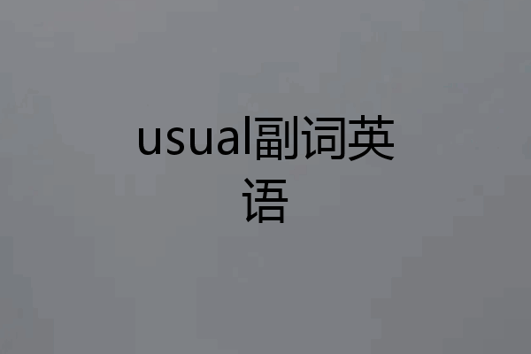 usual副词英语