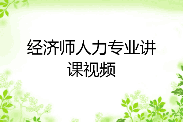 经济师人力专业讲课视频